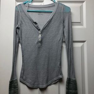 Gray long sleeved shirt